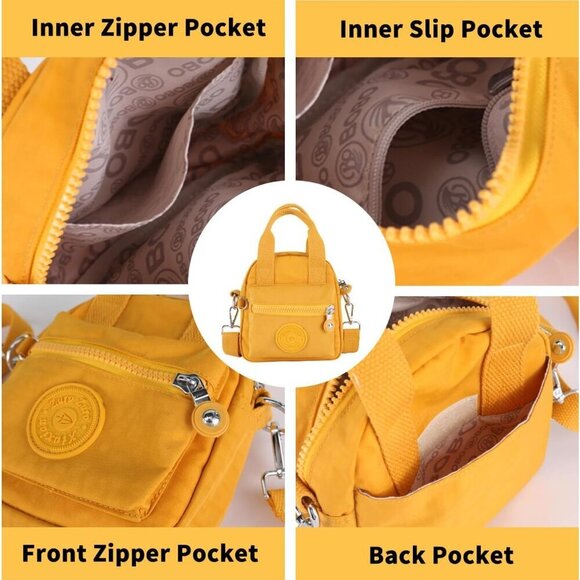 Small Tote Bag with Zipper, Women Waterproof Mini Crossbody Handbags Shoulder Ba - Picture 3 of 6